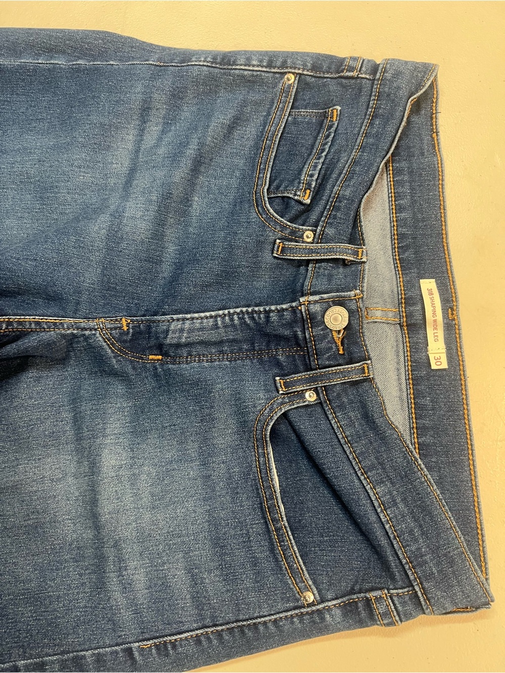 Levi’s 318 Shaping Wide Leg Jeans Women’s 30 W30 L32 Blue Stretch Denim - Picture 3 of 9